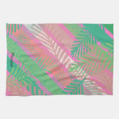 Exotische farbenfrohe Palmen Blätter Mit Monogramm Geschirrtuch (Horizontal)
