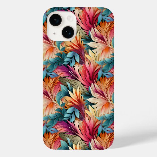 Exotische farbenfrohe Sommer-Blätter Case-Mate iPhone Hülle (Rückseite)