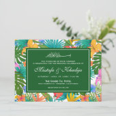 Exotische farbenfrohe Tropengarten Islamische Hoch Einladung (Stehend Vorderseite)