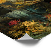 Exotische farbenfrohe Waldelephant Art Collage Poster (Ecke)