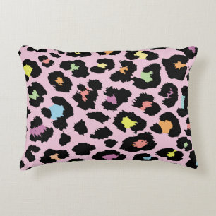 exotische, farbenfrohe Wildleopard-Design handgeze Dekokissen