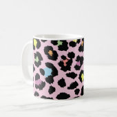 exotische, farbenfrohe Wildleopard-Design handgeze Kaffeetasse (Vorderseite Links)