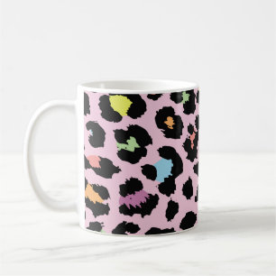 exotische, farbenfrohe Wildleopard-Design handgeze Kaffeetasse