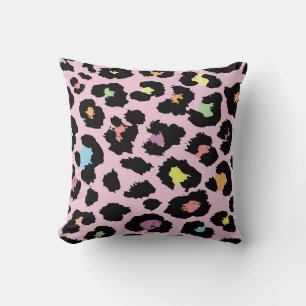 exotische, farbenfrohe Wildleopard-Design handgeze Kissen