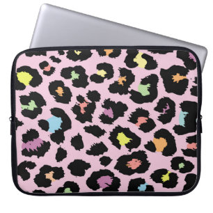 exotische, farbenfrohe Wildleopard-Design handgeze Laptopschutzhülle