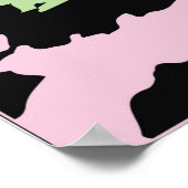 exotische, farbenfrohe Wildleopard-Design handgeze Poster (Ecke)