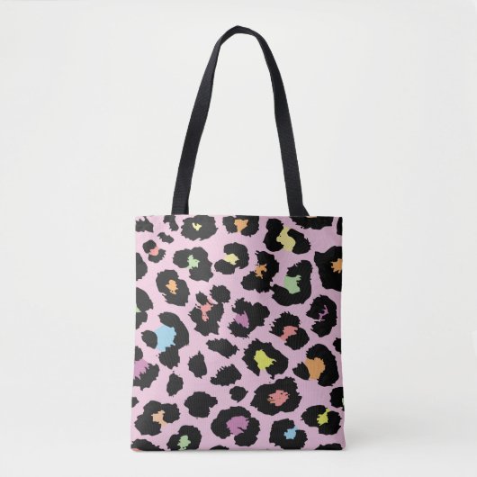 exotische, farbenfrohe Wildleopard-Design handgeze Tasche (Vorderseite)