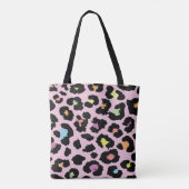 exotische, farbenfrohe Wildleopard-Design handgeze Tasche (Rückseite)