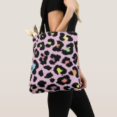 exotische, farbenfrohe Wildleopard-Design handgeze Tasche (Von Nahem)