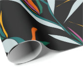 Exotische farbige Blume Geschenkpapier (Rolleneckpunkt)