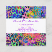 Exotische farbige Business Card am Tierdruckplatz Quadratische Visitenkarte (Rückseite)