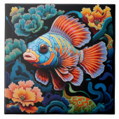 Exotische farbige Fische Fliese (Vorderseite)
