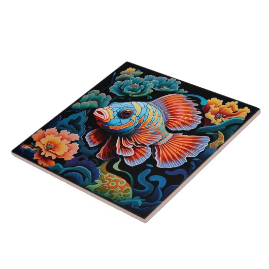 Exotische farbige Fische Fliese (Seite)