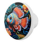 Exotische farbige Fische Keramikknauf (Rechts)