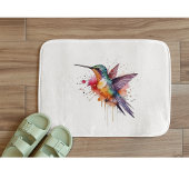 exotische farbige Kolibri in Aquarellfarben Badematte