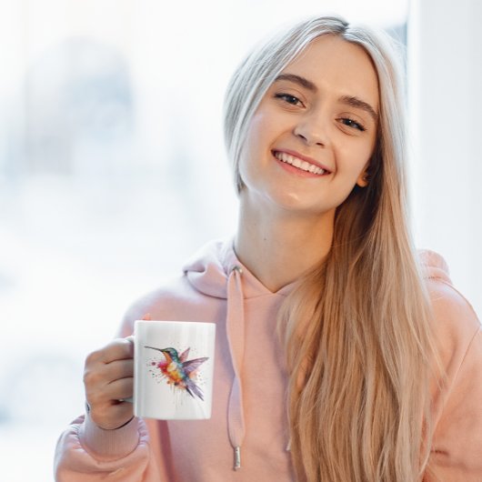 exotische farbige Kolibri in Aquarellfarben Kaffeetasse