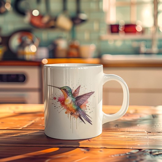 exotische farbige Kolibri in Aquarellfarben Kaffeetasse