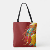 Exotische Federn auf Rot Tasche (Rückseite)