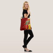 Exotische Federn auf Rot Tasche (Am Model)