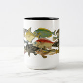 Exotische Fische, farbig Zweifarbige Tasse (Mittel)