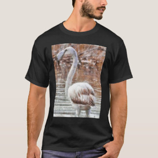Exotische Flamingo Wasserfarbe Naturschönes Gemäld T-Shirt