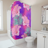 Exotische Flamingos: Tropisch rosa Vintag. Duschvorhang (Beispiel)