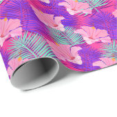 Exotische Flamingos: Tropisch rosa Vintag. Geschenkpapier (Rolleneckpunkt)