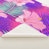 Exotische Flamingos: Tropisch rosa Vintag. Sherpadecke (3/4)