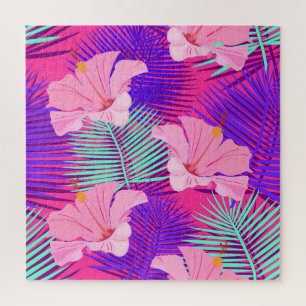 Exotische Flamingos: Tropisches Rosa Vintage. Puzzle