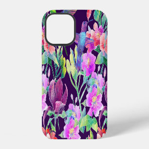 Exotische Flora und Fauna: Nahtloses Muster iPhone 12 Hülle