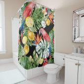 Exotische Flucht: Wasserfarbenparadies Duschvorhang (Beispiel)