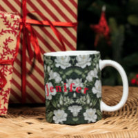 Exotische Folien mit weißen Blume Kaffee Tasse