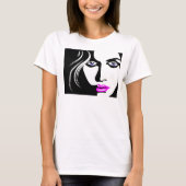 EXOTISCHE FRAU FACE ART T-Shirt (Vorderseite)