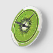Exotische Frucht-Kiwi-Wanduhr Runde Wanduhr (Winkel)