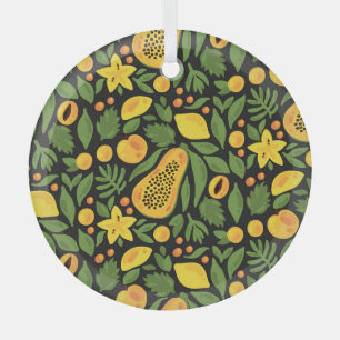 Exotische Früchte: farbenfroher Sommer nahtlos Ornament Aus Glas