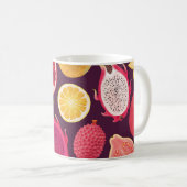 Exotische Früchte: farbiges, nahtloses Muster Kaffeetasse (VorderseiteRechts)