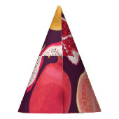 Exotische Früchte: farbiges, nahtloses Muster Partyhütchen (Rückseite)