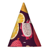 Exotische Früchte: farbiges, nahtloses Muster Partyhütchen (Rechts)