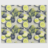 Exotische Früchte Halftone Geschenkpapier (Flach)