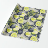 Exotische Früchte Halftone Geschenkpapier (Ungerollt)