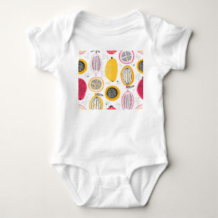 Exotische Früchte handGezeichnet: Vintager Sommer Baby Strampler