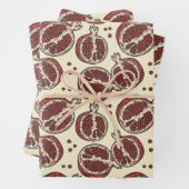 Exotische Früchte Sommerrotes Granatapfelmuster Geschenkpapier Set (Beispiel)