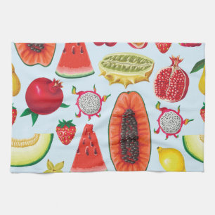 Exotische Früchte: Trendy Print nahtlos. Geschirrtuch