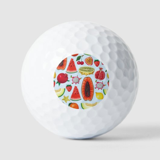 Exotische Früchte: Trendy Print nahtlos. Golfball (Vorderseite)