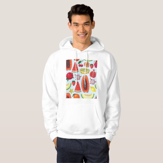 Exotische Früchte: Trendy Print nahtlos. Hoodie (Vorne ganz)