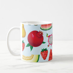 Exotische Früchte: Trendy Print nahtlos. Kaffeetasse