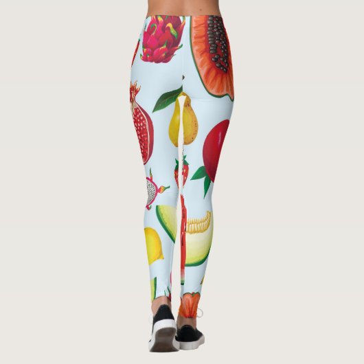 Exotische Früchte: Trendy Print nahtlos. Leggings (Rückseite)