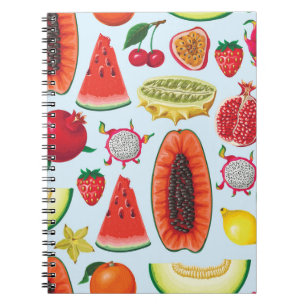 Exotische Früchte: Trendy Print nahtlos. Notizblock