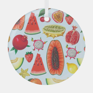 Exotische Früchte: Trendy Print nahtlos. Ornament Aus Glas