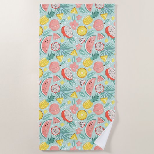 Exotische Früchte und Blume Strandtuch (Vorderseite)
